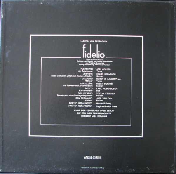 Ludwig van Beethoven - Helga Dernesch, Jon Vickers, Karl Ridderbusch, Zoltan Kelemen*, Horst R. Laubenthal, José van Dam, Helen Donath, Chor Der Deutschen Oper Berlin, Berliner Philharmoniker, Herbert von Karajan : Fidelio (3xLP + Box)