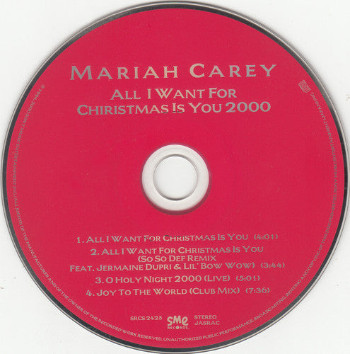 Mariah Carey : All I Want For Christmas Is You 2000 (CD, Maxi, Whi)