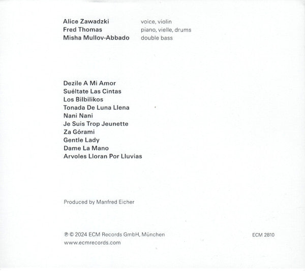 Alice Zawadzki / Fred Thomas (3) / Misha Mullov-Abbado : Za Górami (CD, Album)