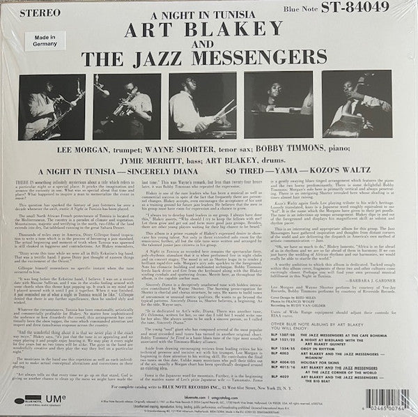 Art Blakey & The Jazz Messengers : A Night In Tunisia (LP, Album, RE, 180)