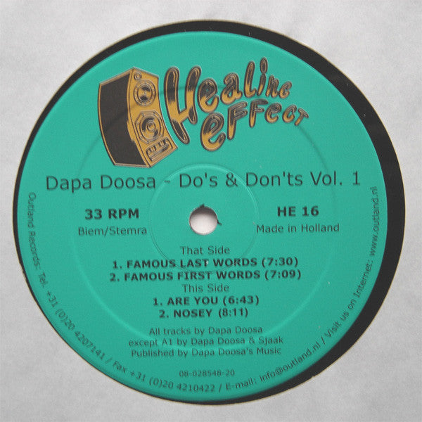 Dapa Doosa : Do's & Don'ts Vol. 1 (12")