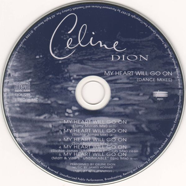 Céline Dion : My Heart Will Go On (Dance Mixes) (CD, Maxi)