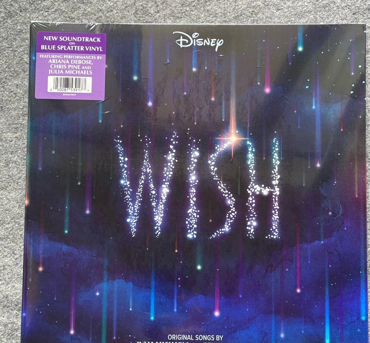 [JUST AS SHOWN]  Wish 星愿奇缘 迪士尼 電影原聲 OST 藍噴灑 彩膠 唱片 LP – Disney Wish Original Soundtrack OST Blue Splatter Vinyl LP