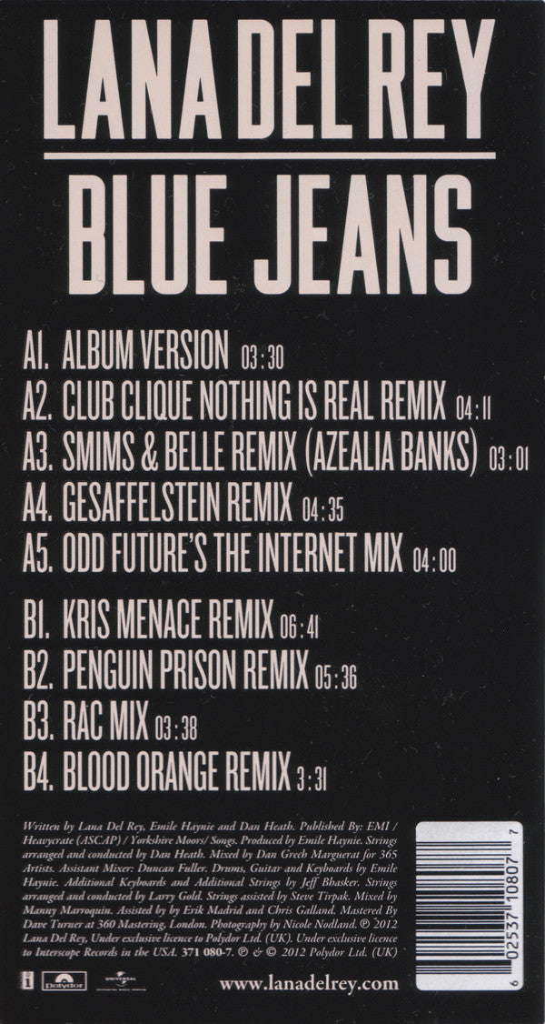 Lana Del Rey : Blue Jeans (12", EP, Pic)