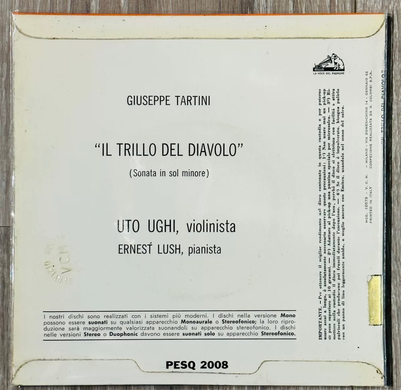 Tartini – Il Trillo Del Diavolo, Uto Ughi, Ernest Lush (EMI Recording, Vinyl LP)