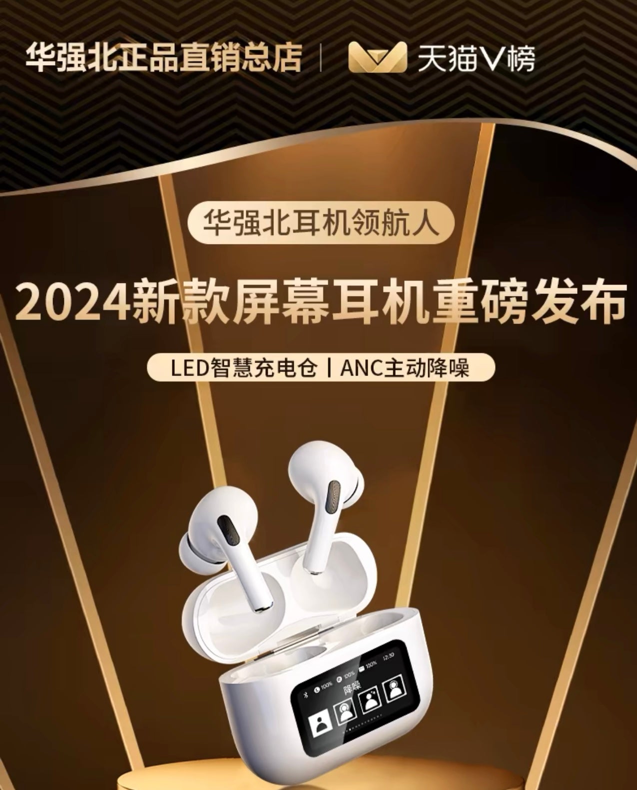 Wireless Earbuds – 2024 Pro3 with Smart Display and Active Noise Cancellation 無線藍牙耳機 – 2024款Pro3智慧屏幕主動降噪耳機