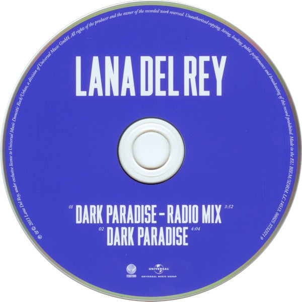 Lana Del Rey : Dark Paradise (CD, Single)