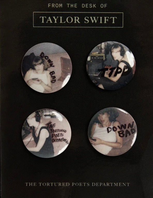 [JUST AS SHOWN]  Taylor Swift “The Tortured Poets Department” Badge Set