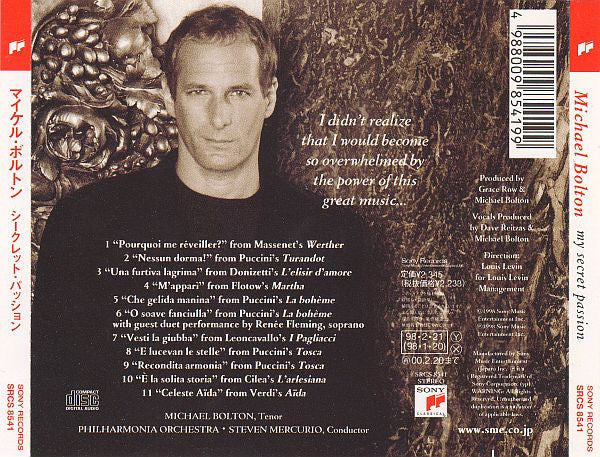 Michael Bolton : My Secret Passion (The Arias) (CD, Album)