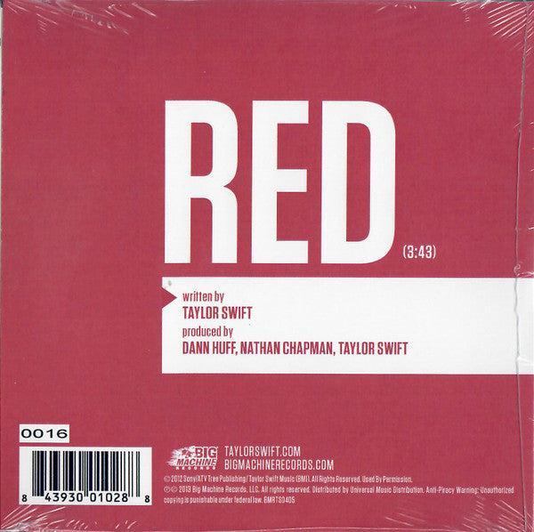 Taylor Swift : Red (CD, Single, Ltd, Num)