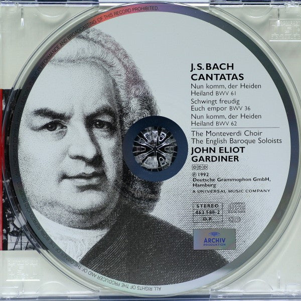 Bach*, John Eliot Gardiner, The Monteverdi Choir, The English Baroque Soloists : Cantatas Advent BWV 36, BWV 61 & 62 (CD, Album, RE)