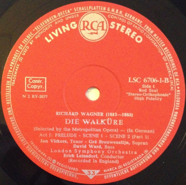 Wagner*, Birgit Nilsson ⋅ Gré Brouwenstijn ⋅ Rita Gorr ⋅ Jon Vickers ⋅ George London (2) ⋅ David Ward (7) / London Symphony Orchestra Conducted By Erich Leinsdorf : Die Walküre (5xLP + Box)