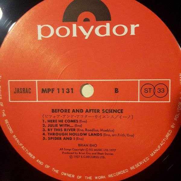 Brian Eno : Before And After Science (LP, Album)