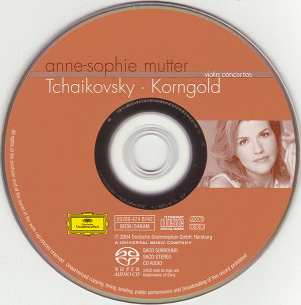 Anne-Sophie Mutter, Tchaikovsky* · Korngold*, André Previn, Wiener Philharmoniker, London Symphony Orchestra : Violin Concertos (SACD, Hybrid, Multichannel, Album, 5.1)