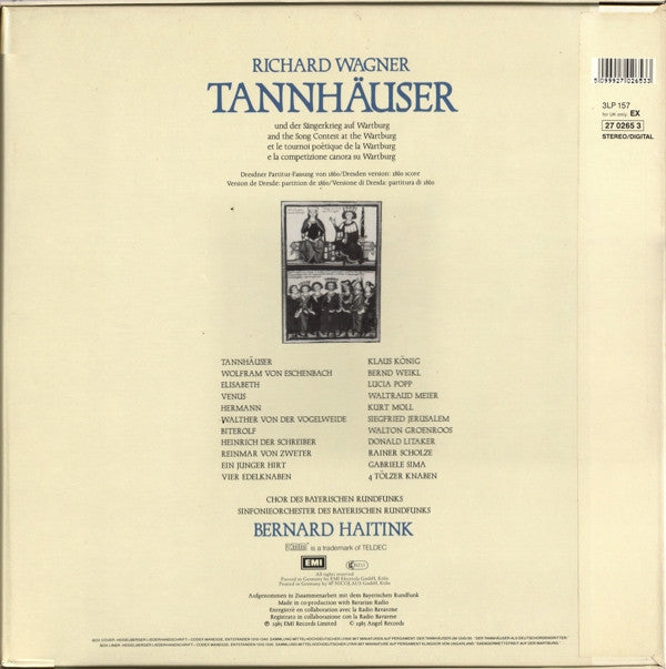 Wagner*, Chor* Und Sinfonieorchester Des Bayerischen Rundfunks*, Bernard Haitink : Tannhäuser (3xLP + Box)