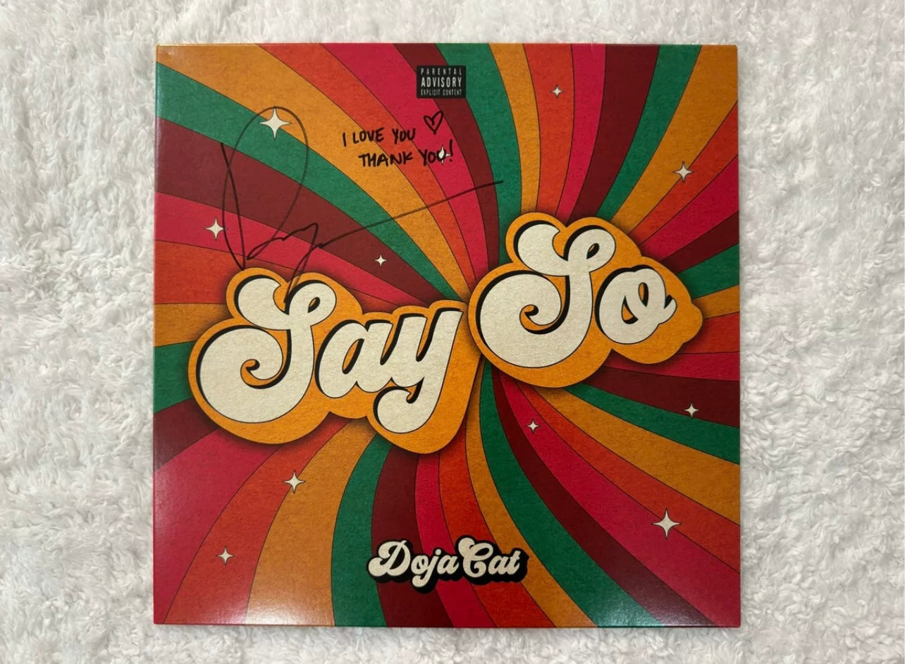 [JUST AS SHOWN]  Doja Cat – Say So Remix ft. Nicki Minaj (12” Signed Single Outer Sleeve Only) / 豆荚猫 – Say So Remix 尼基·米娜 (12寸签名单曲外壳)