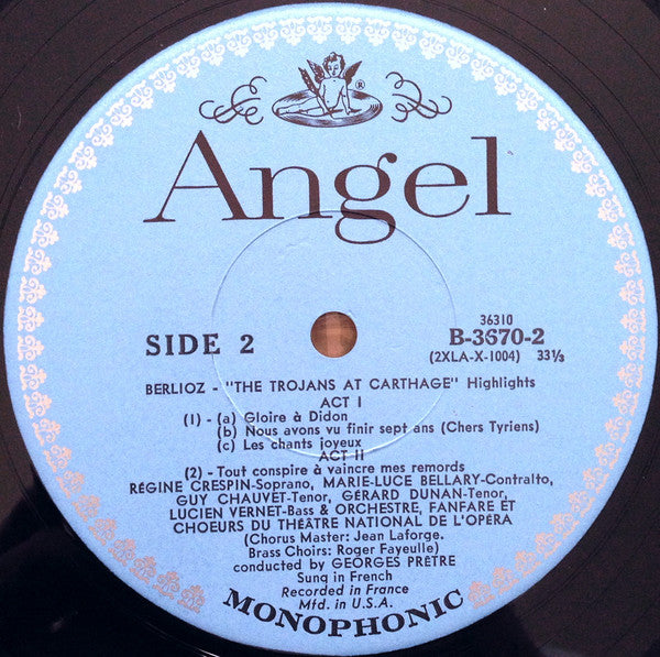 Berlioz* / Régine Crespin, Guy Chauvet, Georges Prêtre Conducting The Chorus And Orchestra Of The Paris Opera* : Berlioz: The Trojans: Highlights From Parts I & II (2xLP, Album, Mono + Box, wit)