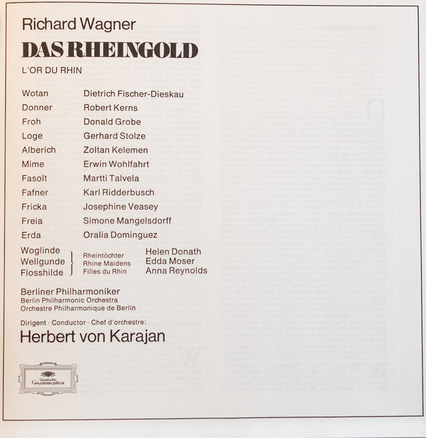 Wagner*, Karajan*, Berliner Philharmoniker : Das Rheingold (3xLP, RE + Box)