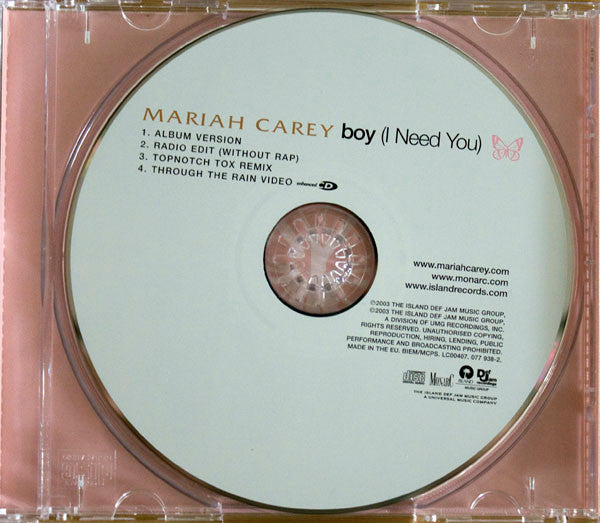 Mariah Carey : Boy (I Need You) (CD, Maxi, Enh)