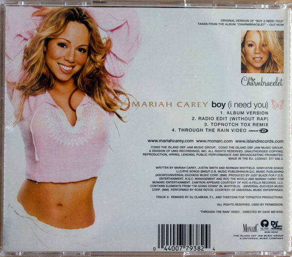 Mariah Carey : Boy (I Need You) (CD, Maxi, Enh)