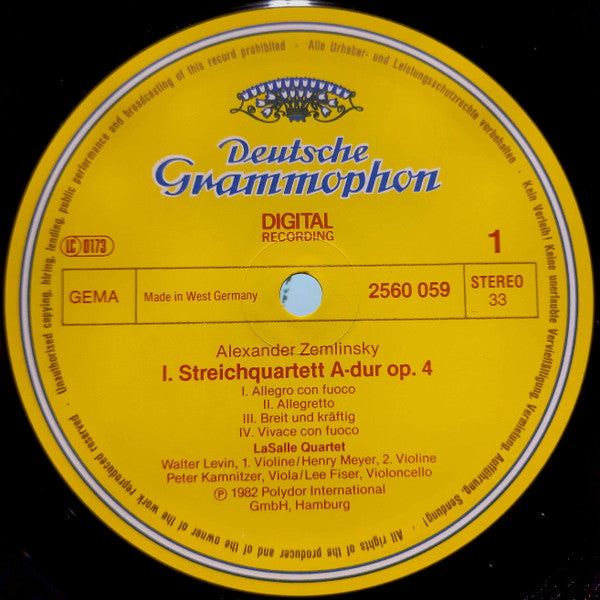 Zemlinsky*, Lasalle Quartet : Die Streichquartette = The String Quartets = Les Quatuors À Cordes (3xLP + Box)