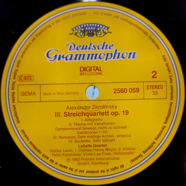 Zemlinsky*, Lasalle Quartet : Die Streichquartette = The String Quartets = Les Quatuors À Cordes (3xLP + Box)