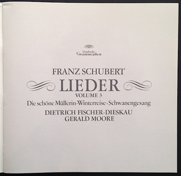 Franz Schubert, Dietrich Fischer-Dieskau, Gerald Moore : Lieder Volume 3 / Die Schöne Müllerin / Winterreise / Schwanengesang (4xLP, Club + Box)