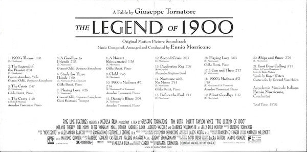 Ennio Morricone : The Legend Of 1900 (Original Motion Picture Soundtrack) (CD, Album)