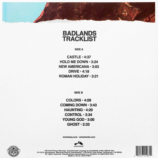 Halsey : Badlands (LP, Album, Pin)