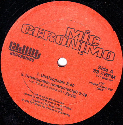 Mic Geronimo : Unstoppable (12", Promo)