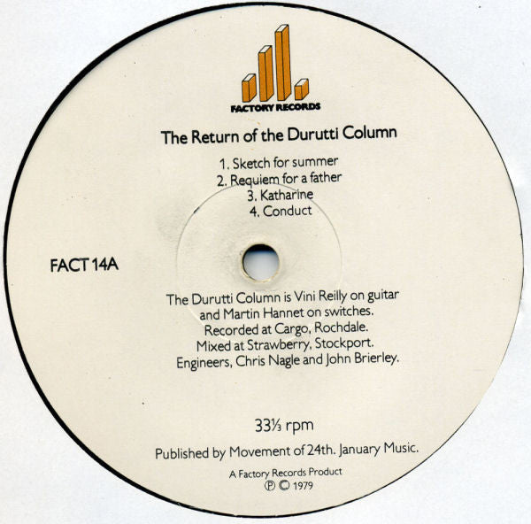 The Durutti Column : The Return Of The Durutti Column (LP, Album + Flexi, 7", S/Sided)