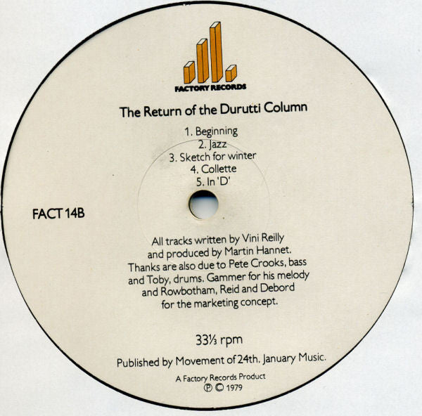 The Durutti Column : The Return Of The Durutti Column (LP, Album + Flexi, 7", S/Sided)