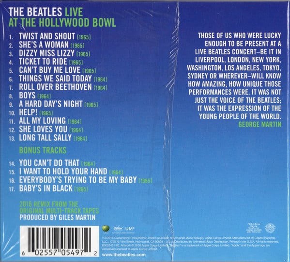 The Beatles : Live At The Hollywood Bowl (CD, Album, RE, RM)