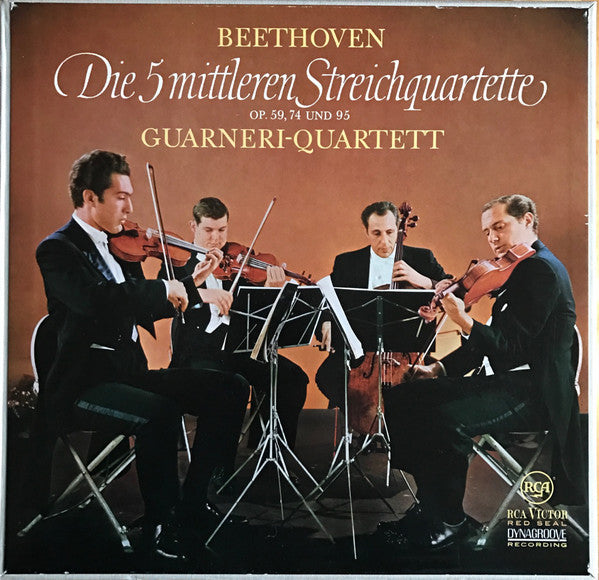 Beethoven* ~ Guarneri Quartet : Die 5 Mittleren Streichquartette,op 59,74 Und 95 (4xLP + Box)