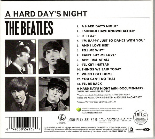 The Beatles : A Hard Day's Night (CD, Album, Enh, RE, RM)