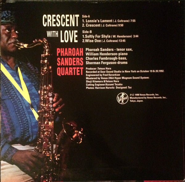 Pharoah Sanders Quartet : Crescent With Love (LP, Album, 180)