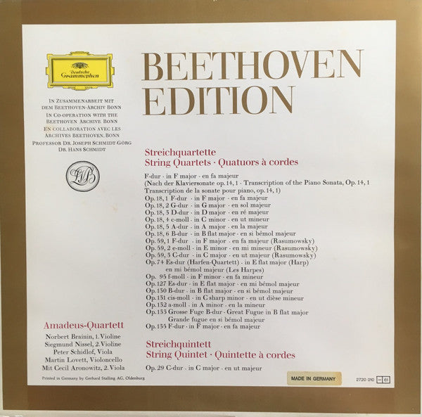 Ludwig van Beethoven : Beethoven Edition - The String Quartets (11xLP + Box)