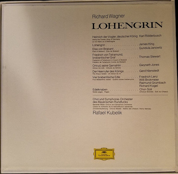 Wagner* - Chor* Und Symphonie-Orchester Des Bayerischen Rundfunks, James King (3), Gundula Janowitz, Gwyneth Jones, Thomas Stewart (2), Karl Ridderbusch, Rafael Kubelik : Lohengrin (5xLP, Album + Box)