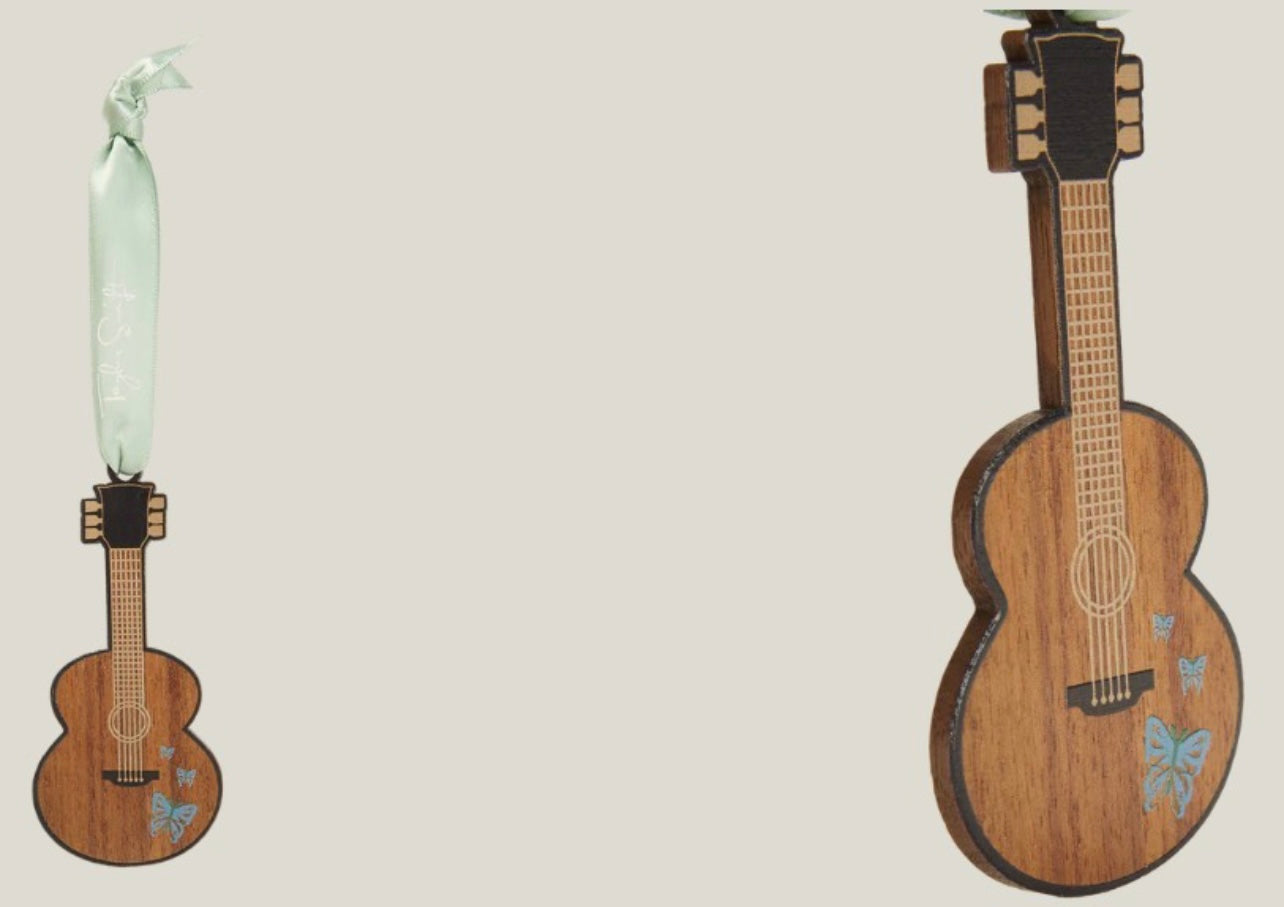 Taylor Swift Self-Titled Butterfly Guitar Ornament 泰勒斯威夫特 自名 專輯 蝴蝶 木吉他 掛飾