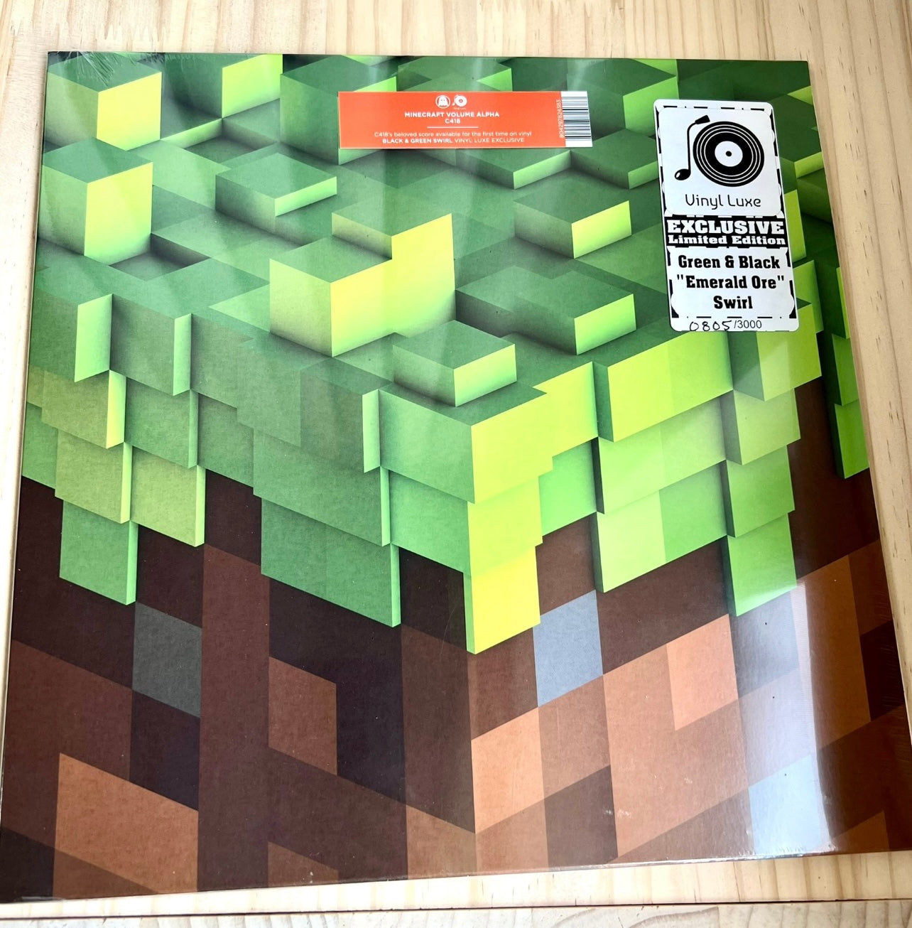 C418 – Minecraft Volume Alpha Green & Black “Emerald Ore” Swirl Vinyl (Limited Edition, Hand-Numbered)