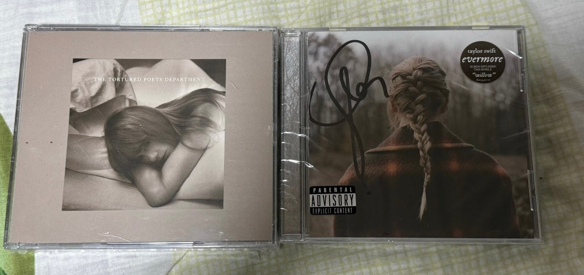 Taylor Swift Evermore Signed CD + TTPD Deluxe Version