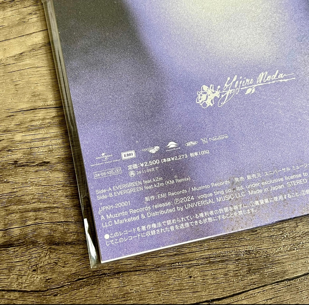 RADWIMPS Evergreen feat.kZm 7-inch Vinyl RADWIMPS《Evergreen feat.kZm》7寸黑膠唱片