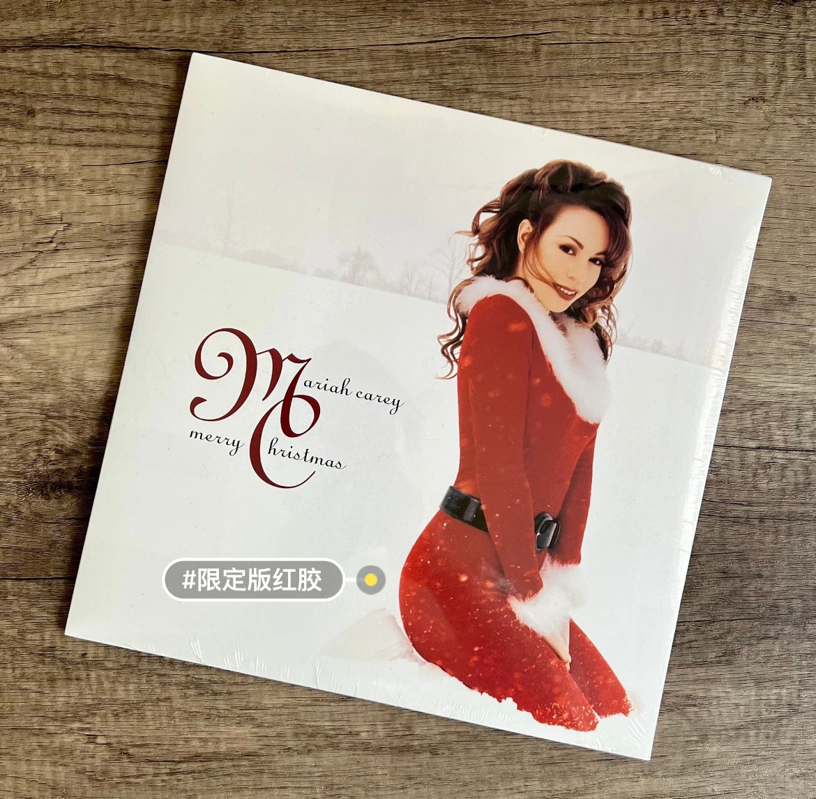 [JUST AS SHOWN]  Mariah Carey – Merry Christmas Limited Edition Red Vinyl LP