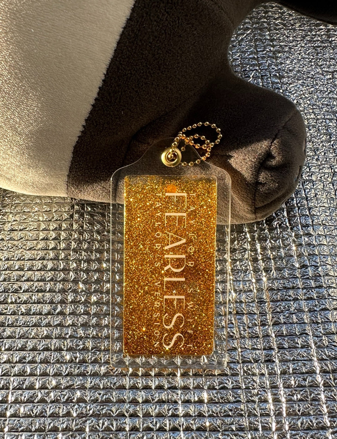 Taylor Swift Fearless Glitter Keychain 泰勒斯威夫特勇敢無畏鑰匙扣