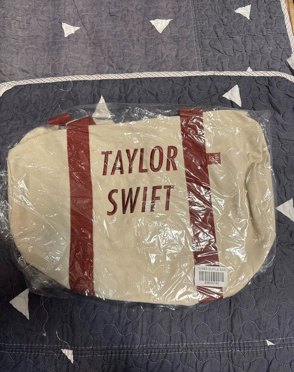 Taylor Swift TS Red Duffel Bag 泰勒斯威夫特TS紅色運動包