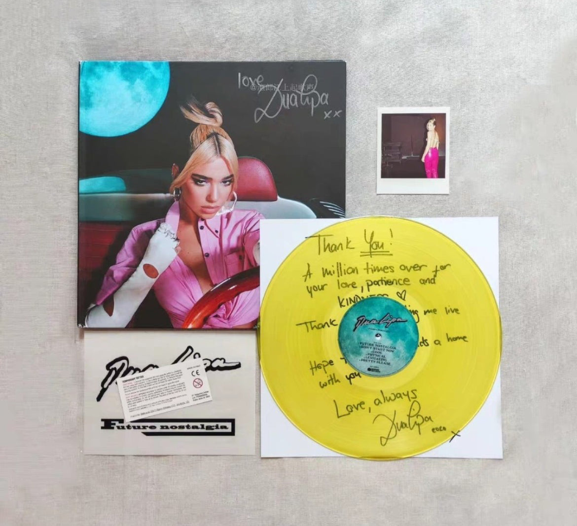 Dua Lipa - Signed Future Nostalgia Yellow Vinyl  Dua Lipa - 簽名《Future Nostalgia》黃色黑膠