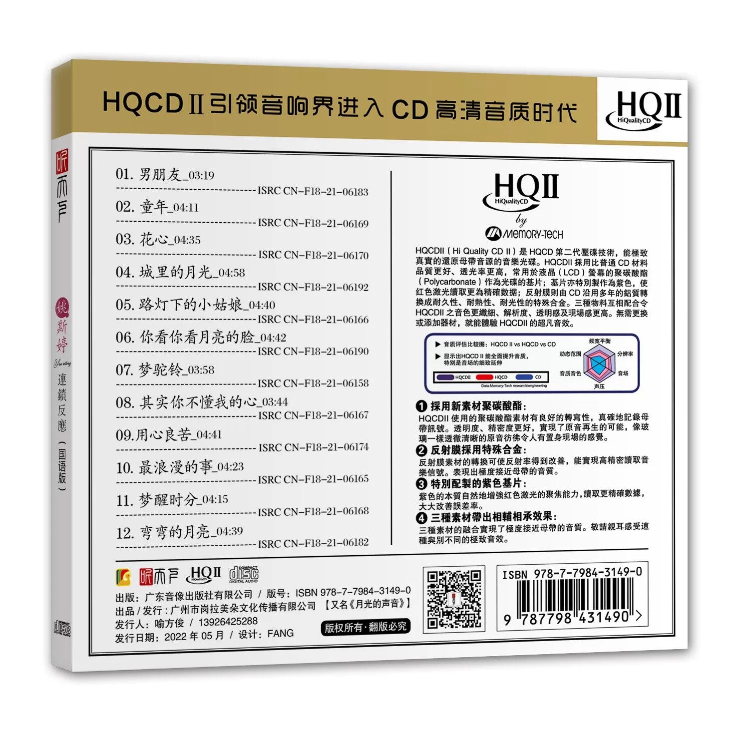 Yao Siting album chain reaction first edition limited number 1000 Chinese version HQCD II album  正版 姚斯婷专辑 连锁反应 首版限量编号1000张 国语版HQCDⅡ唱片