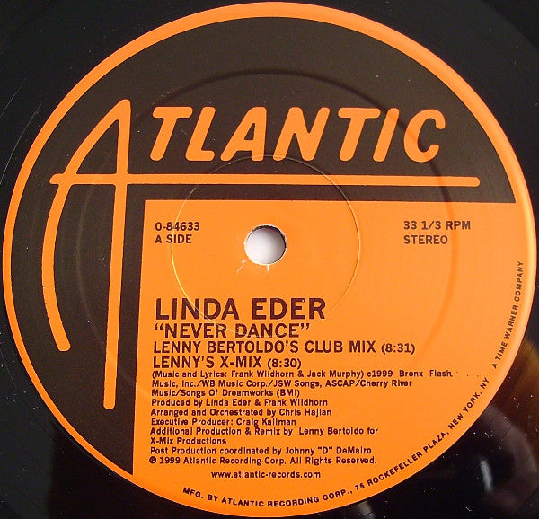 Linda Eder : Never Dance / Something To Believe In (2x12")