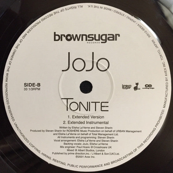 JoJo (15) : Tonite (12")