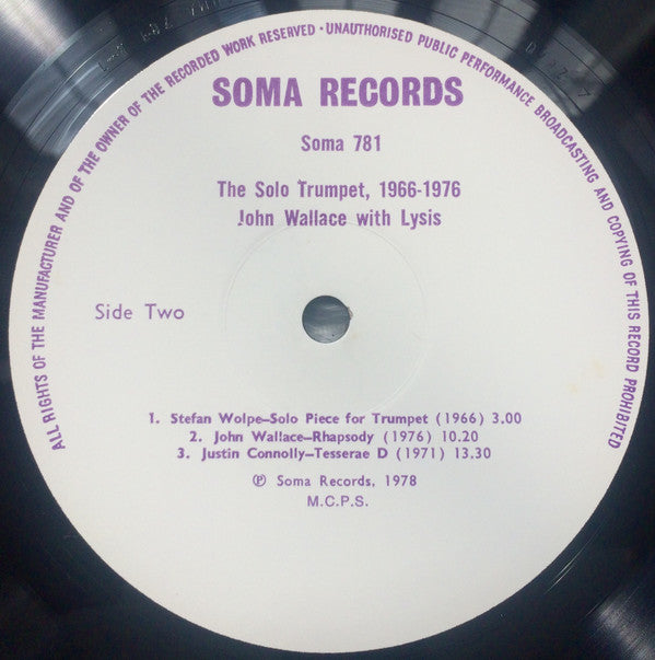 John Wallace (4) : The Solo Trumpet 1966-76 (LP)